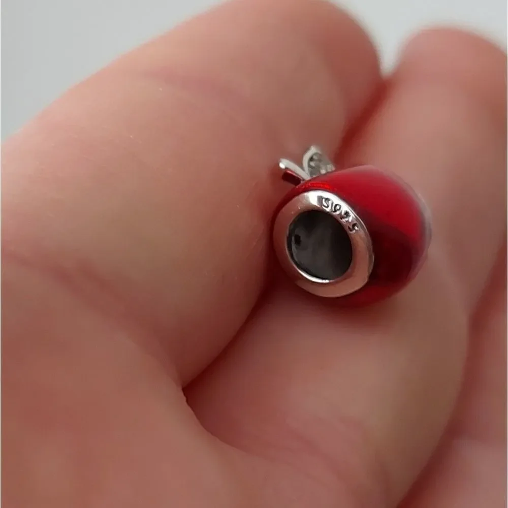 925 Sterling Silver Apple Charm - Picture 3 of 7